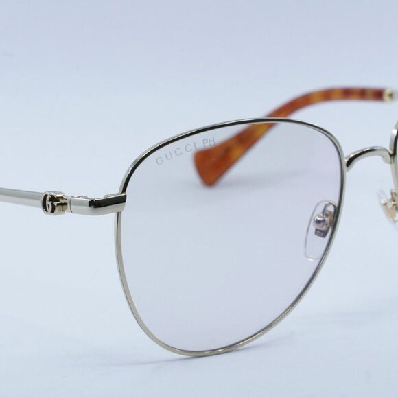NEW GUCCI GG1419S 004 GOLD /TRANSPARENT SUNGLASSES - Picture 9 of 12